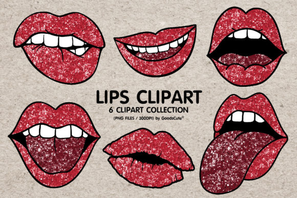 Download Red Glitter Lips Clipart Sublimation - Glitter lips clipart Collection