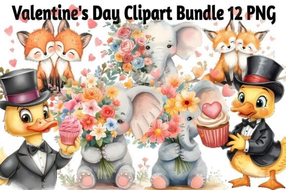 Download Valentine’s Day Cute Animals Clipart Bun - Animal Collection