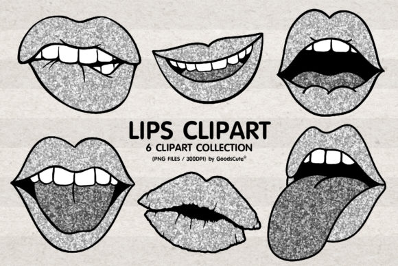 Download Silver Glitter Lips Clipart Sublimation - Glitter lips clipart Collection