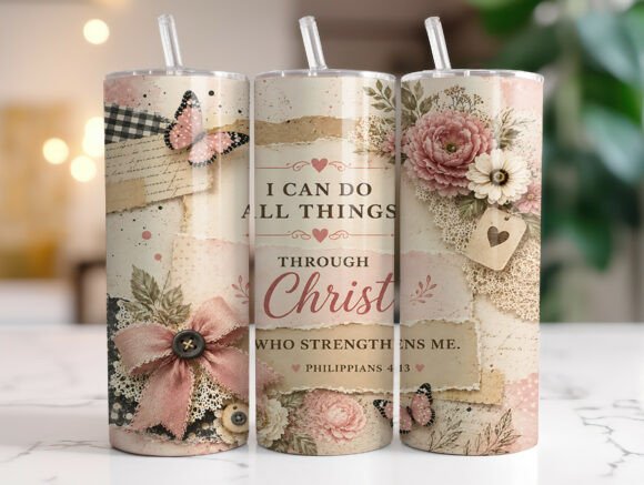 Download Christian Scripture Floral Tumbler Wrap - Tumbler wrap Collection