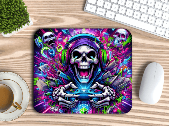Download Skull Headset Gaming Gear Mousepad PNG - Mousepad png Collection