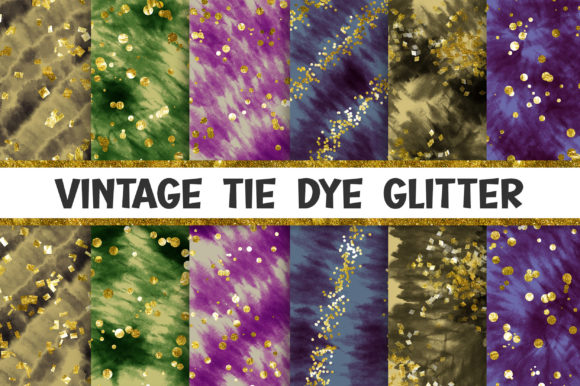 Download Vintage Tie Dye Glitter Background Set - Tie dye Collection