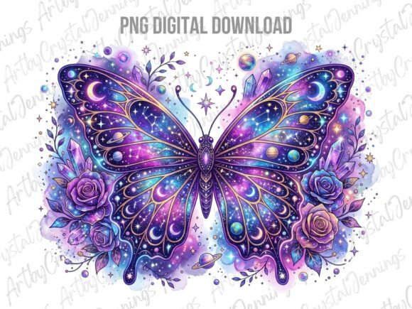 Download Floral Celestial Purple Butterfly PNG - Butterfly Collection