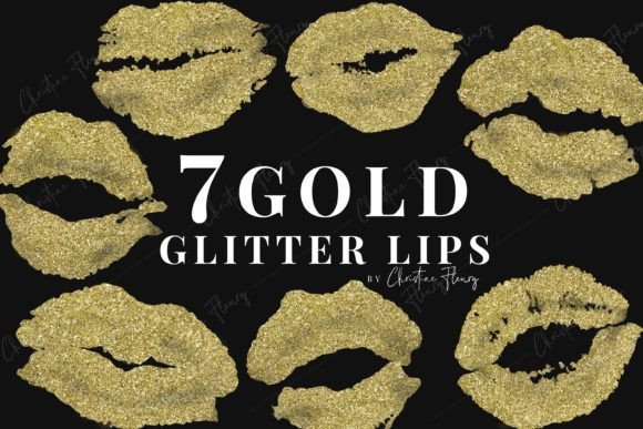 Download 7 Gold Glitter Lips Clipart - Glitter lips clipart Collection