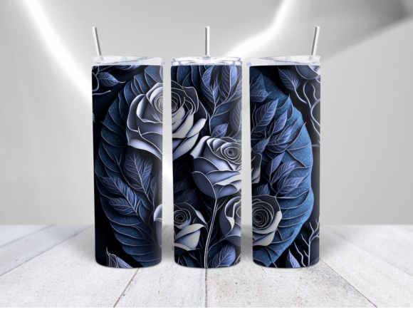 Download 3D Roses Floral Tumbler Wrap Design - Tumbler wrap Collection