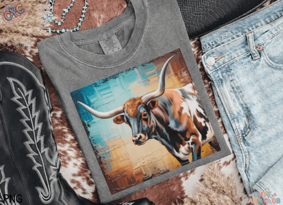 Download Brushstroke Longhorn PNG, Western PNG - Western png Collection