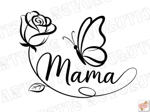 Download Cute Floral Mama Mom Png Rose Butterfly - Butterfly Collection