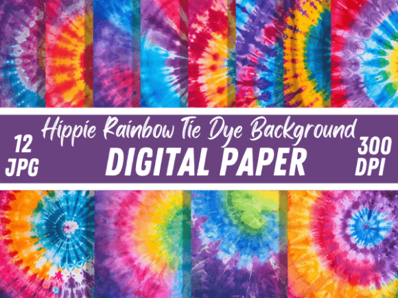 Download Hippie Rainbow Tie Dye Digital Papers - Tie dye Collection