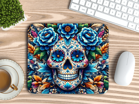 Download Blue Peony Day of the Dead Mousepad PNG - Mousepad png Collection