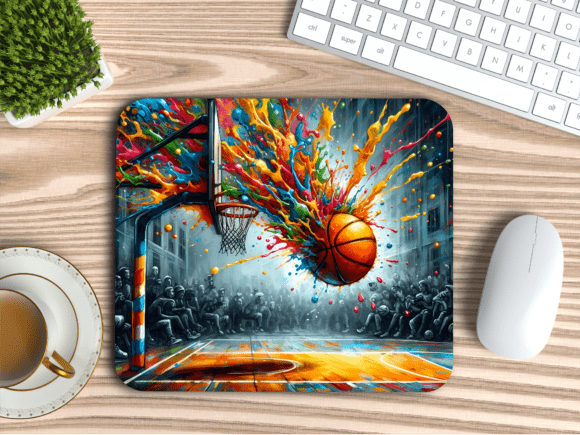 Download Colorful Splash Basketball Mousepad PNG - Mousepad png Collection