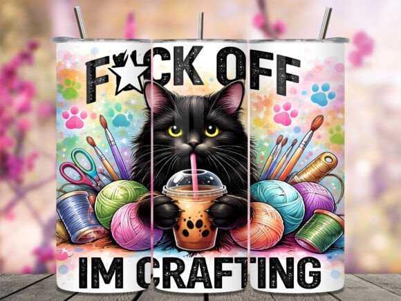 Download Im Crafting Funny Black Cat Tumbler Wrap - Tumbler wrap Collection