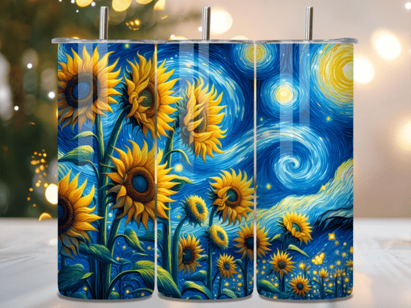 Download Van Gogh Sunflower Painting Tumbler Wrap - Tumbler wrap Collection