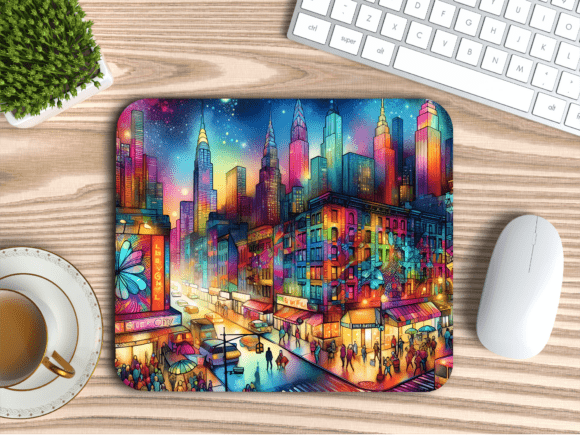 Download Abstract City Street Scene Mousepad PNG - Mousepad png Collection