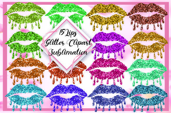 Download 15 Glitter Lips Clipart Sublimation Png - Glitter lips clipart Collection