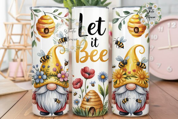 Download Let It Bee Honey Gnome 20oz Tumbler Wrap - Tumbler wrap Collection