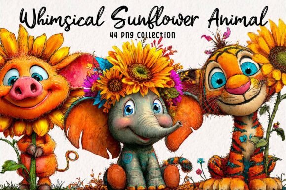 Download Whimsical Sunflower Animal Png Clipart - Premium Resources